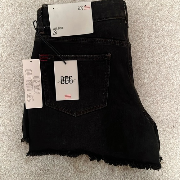 Black denim shorts - Picture 1 of 5
